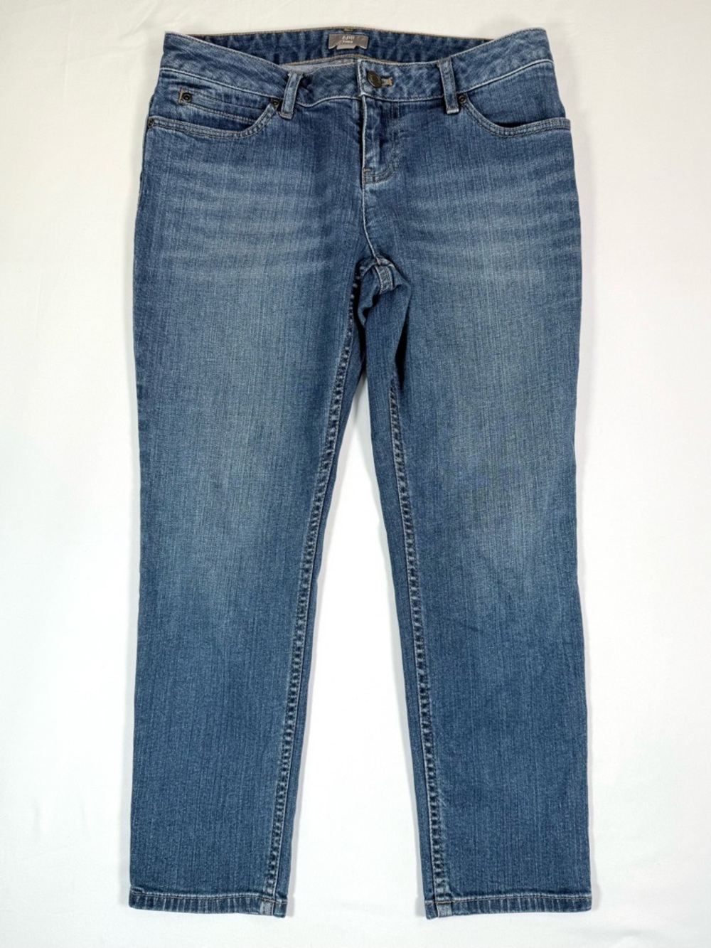 J JILL Women Jeans Petite 4‎ Ankle Stretch Mid Rise Straight Leg Classic Casual